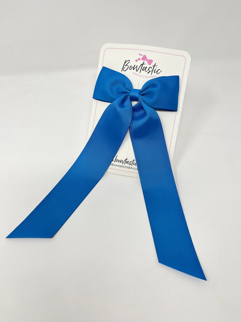 XL 4 Inch Tail Bow - Aegean Blue