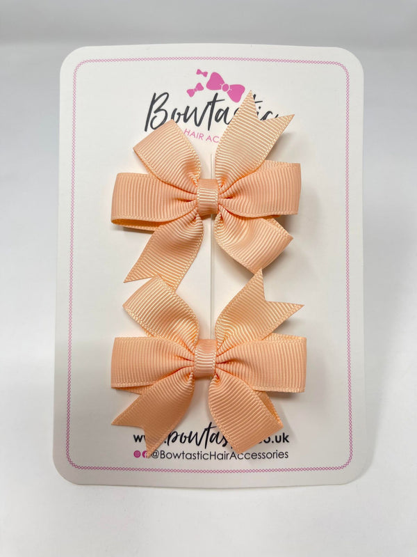 2.75 Inch Pinwheel Bow - Petal Peach - 2 Pack