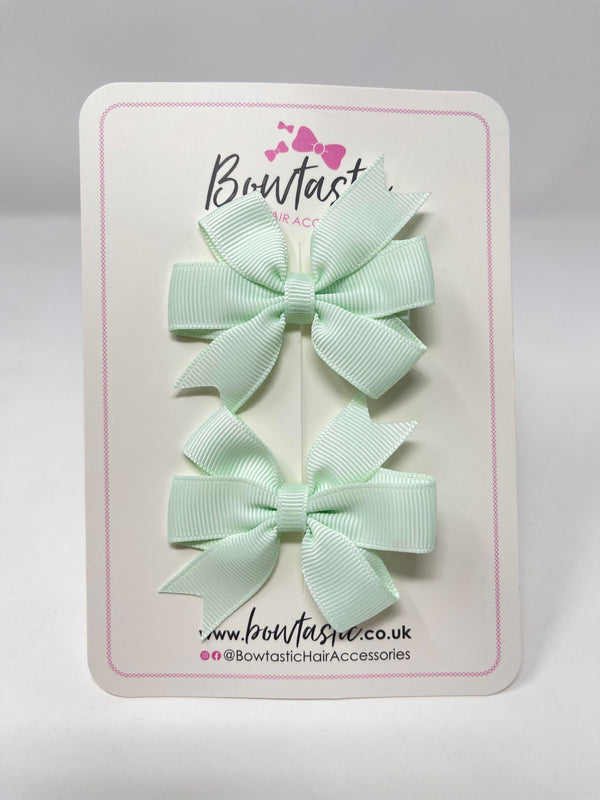 2.75 Inch Pinwheel Bow - Ice Mint - 2 Pack