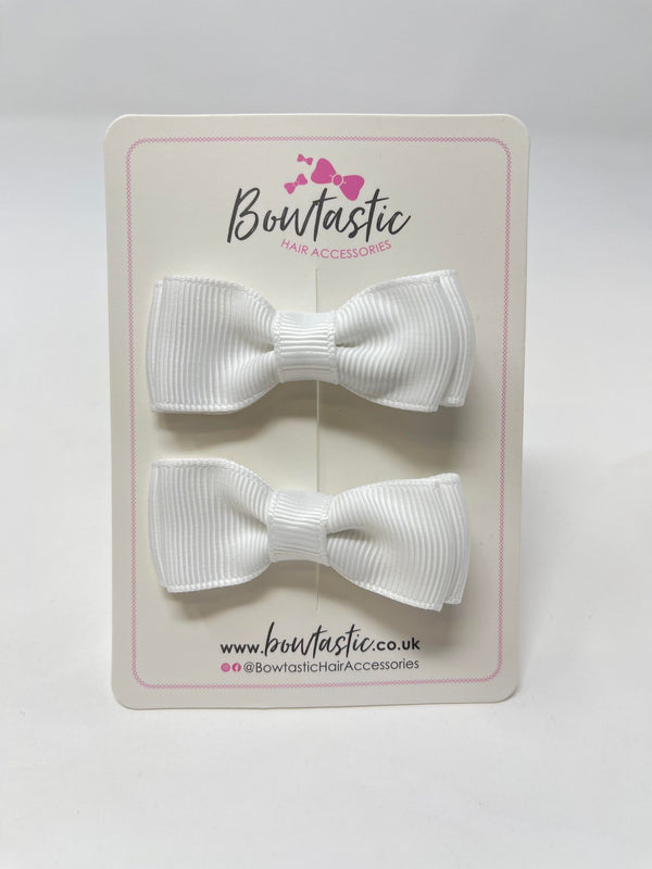 1.75 Inch Bows - White - 2 Pack
