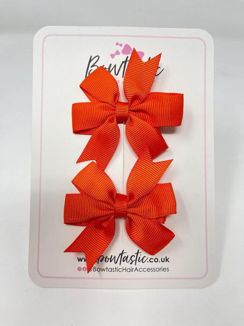 2.75 Inch Pinwheel Bow - Autumn Orange - 2 Pack