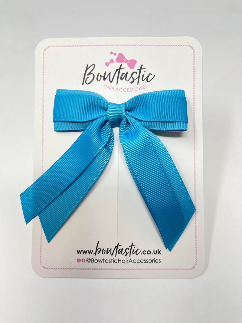 3 Inch Tail Bow - Turquoise