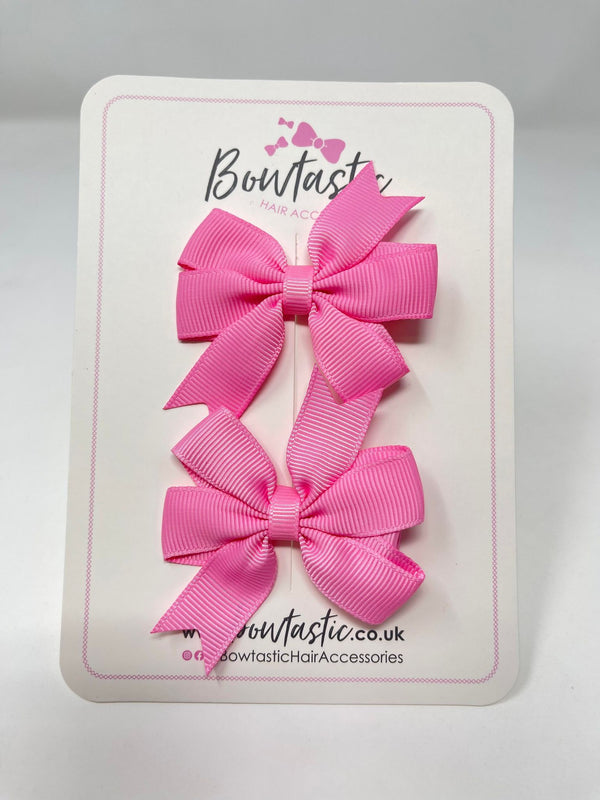 2.75 Inch Pinwheel Bow - Geranium Pink - 2 Pack