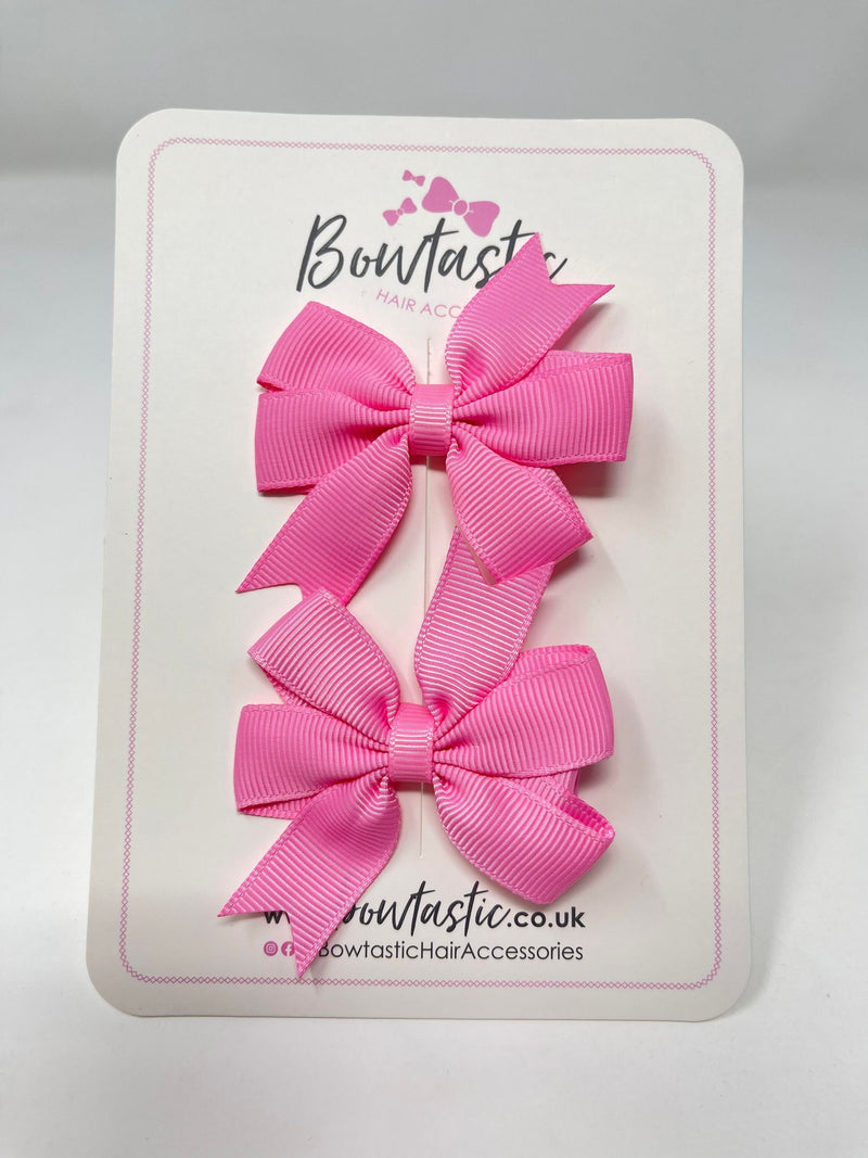 2.75 Inch Pinwheel Bow - Geranium Pink - 2 Pack