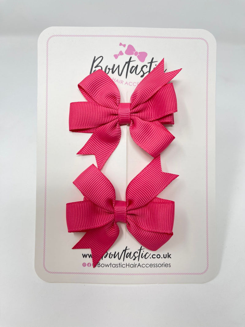 2.75 Inch Pinwheel Bow - Shocking Pink - 2 Pack