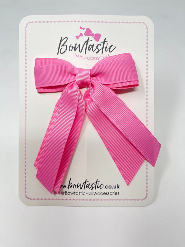 3 Inch Tail Bow - Geranium Pink