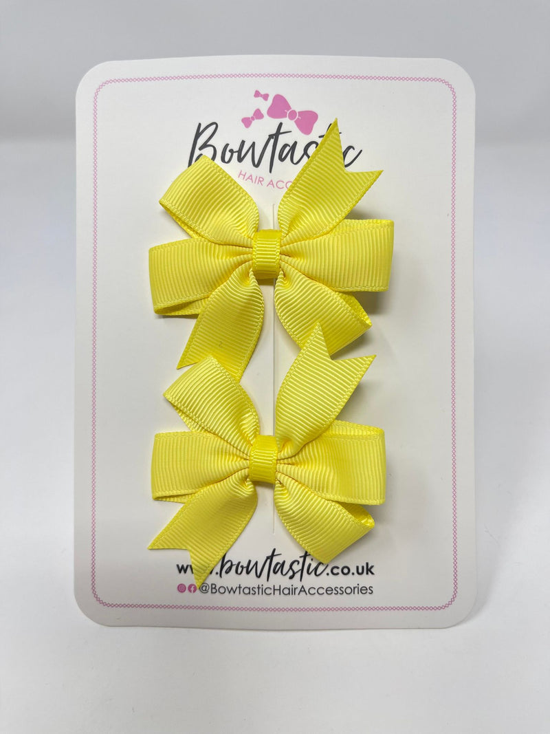 2.75 Inch Pinwheel Bow - Lemon - 2 Pack