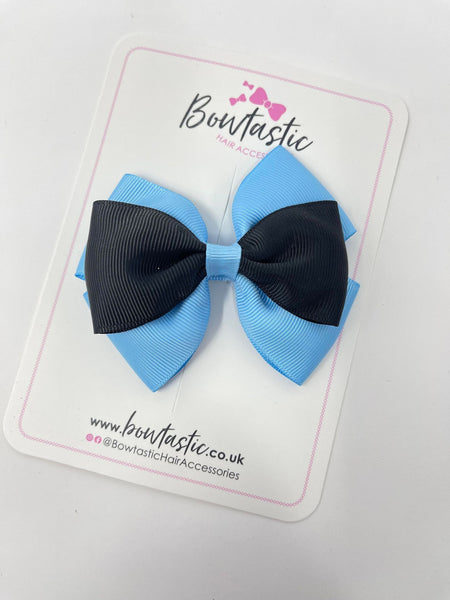 3.5 Inch Flat Bow - Style 2 - Blue Mist & Black