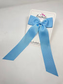 XL 4 Inch Tail Bow - Blue Topaz