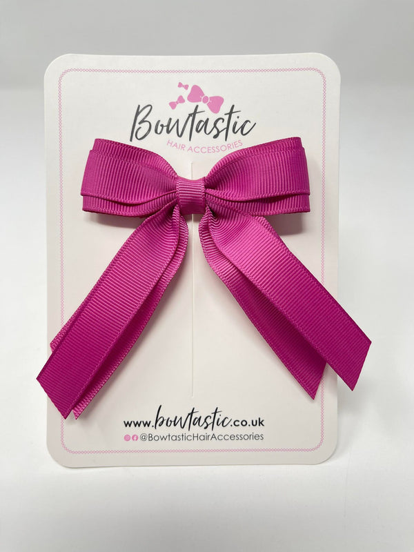 3 Inch Tail Bow - Raspberry Rose