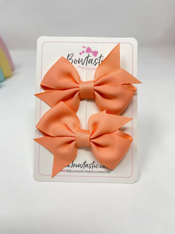 2.5 Inch Flat Bow Style 2 - Peach - 2 Pack