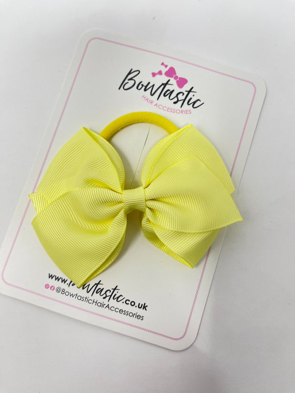 4 Inch Flat Bow Bobble - Baby Maize