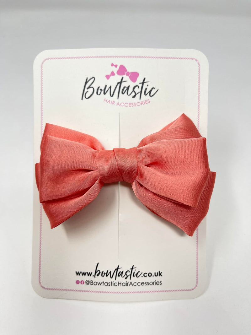 4 Inch Satin Bow - Coral