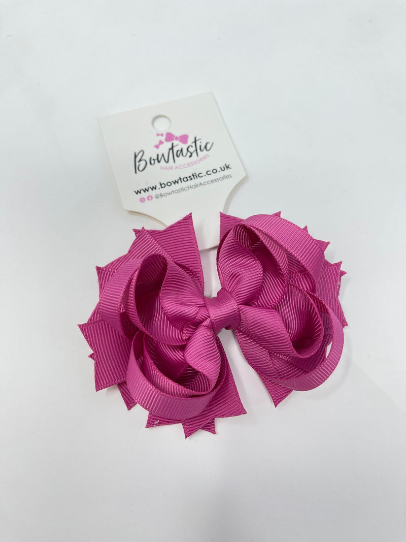 3.5 Inch Ring Bow Thin Elastic - Raspberry Rose