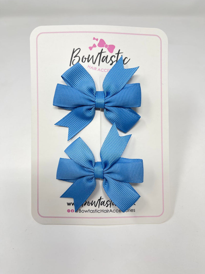 2.75 Inch Pinwheel Bow - Porcelain Blue - 2 Pack