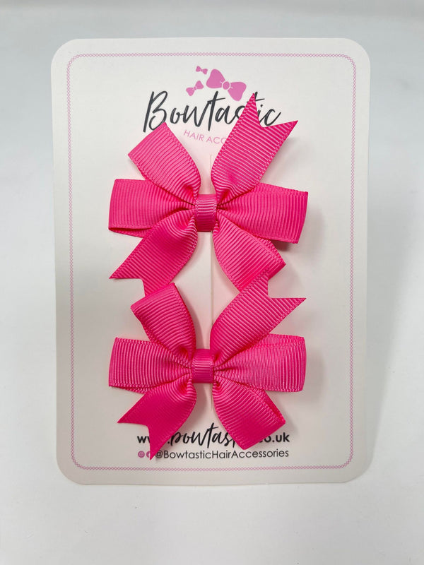 2.75 Inch Pinwheel Bow - Hot Pink - 2 Pack