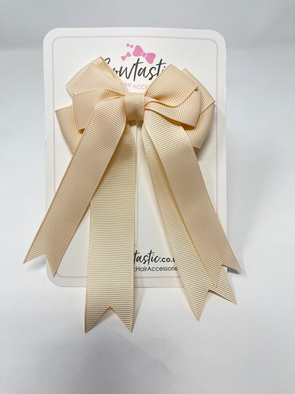 4 Inch Double Tail Bow - Nude