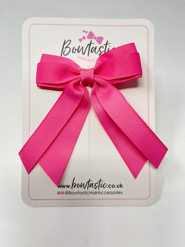 3 Inch Tail Bow - Hot Pink