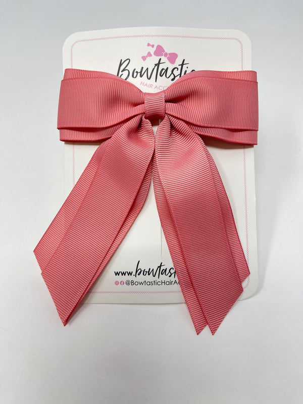 4.5 Inch Tail Bow - Dusty Rose