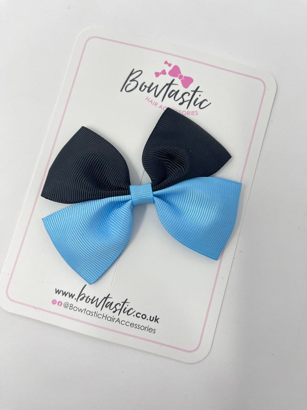 3.75 Inch Butterfly Bow - Blue Mist & Black