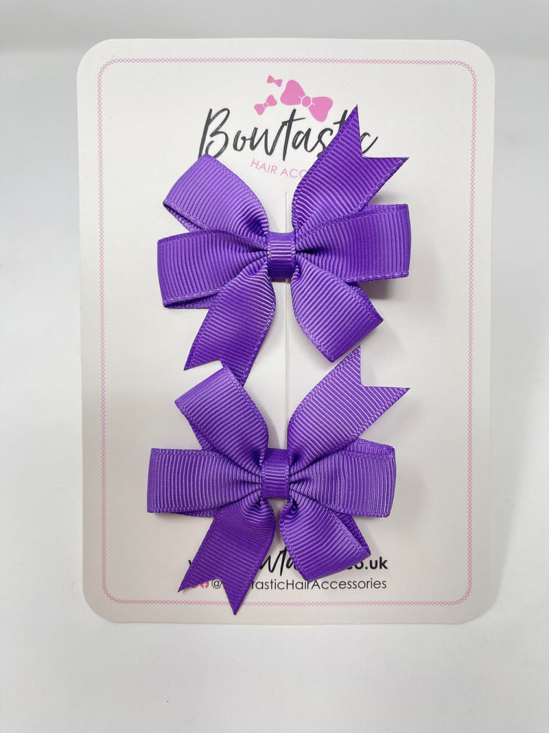 2.75 Inch Pinwheel Bow - Grape - 2 Pack