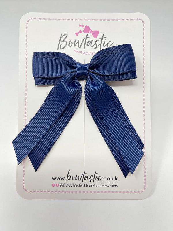 3 Inch Tail Bow - Navy