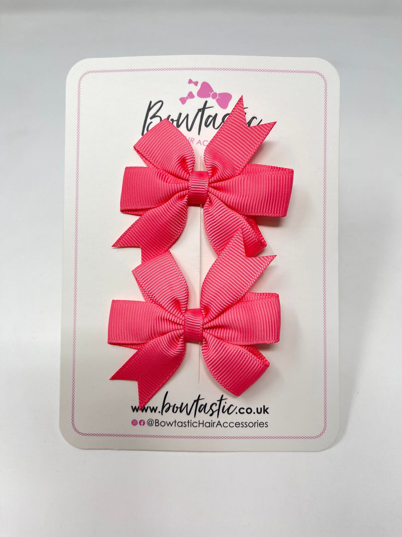 2.75 Inch Pinwheel Bow - Coral Rose - 2 Pack