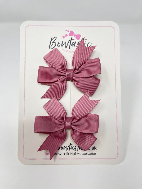 2.75 Inch Pinwheel Bow - Rosy Mauve - 2 Pack