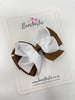 3 Inch Double Bow - White & Turftan