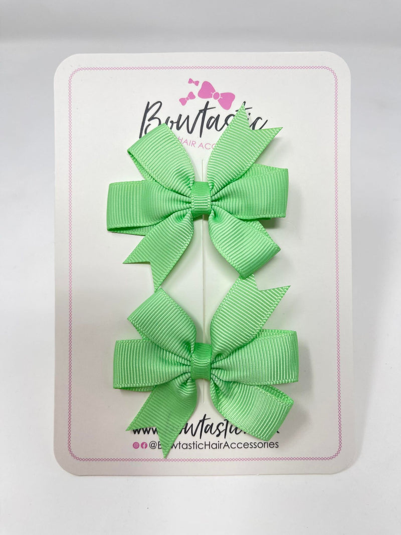 2.75 Inch Pinwheel Bow - Mint Green - 2 Pack