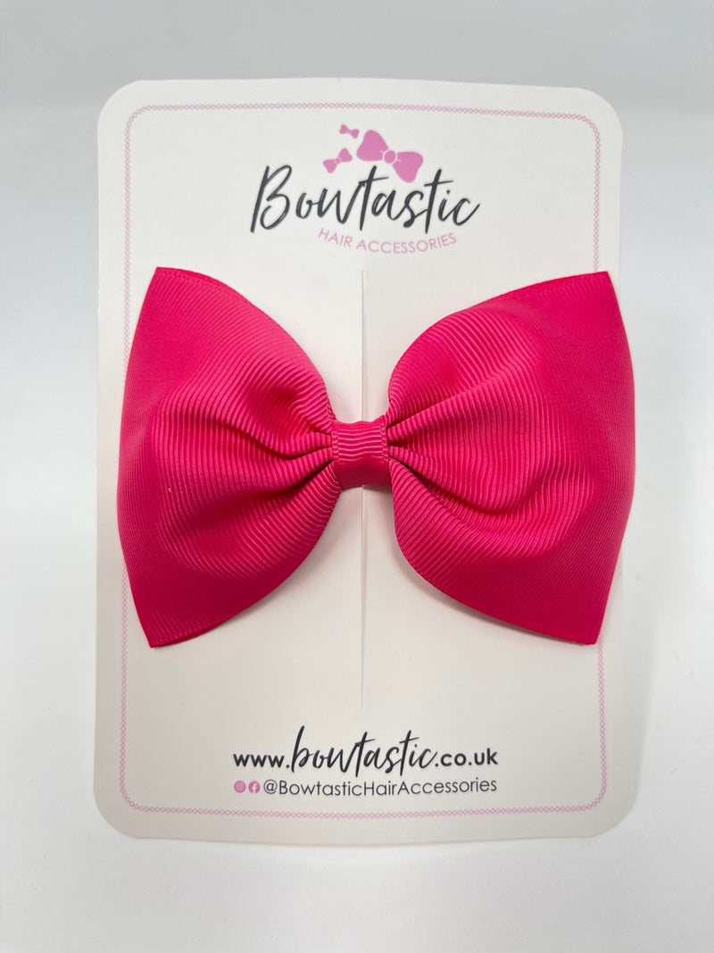 4.5 Inch Tuxedo Bow - Shocking Pink