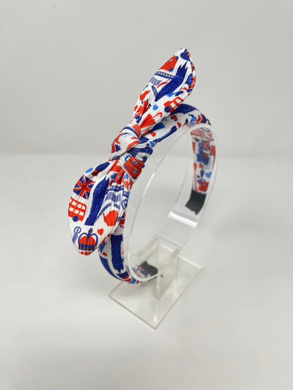 Ribbed Knot Headband - London Print