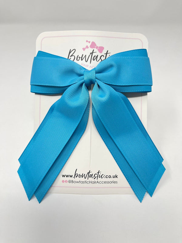 4.5 Inch Tail Bow - Turquoise