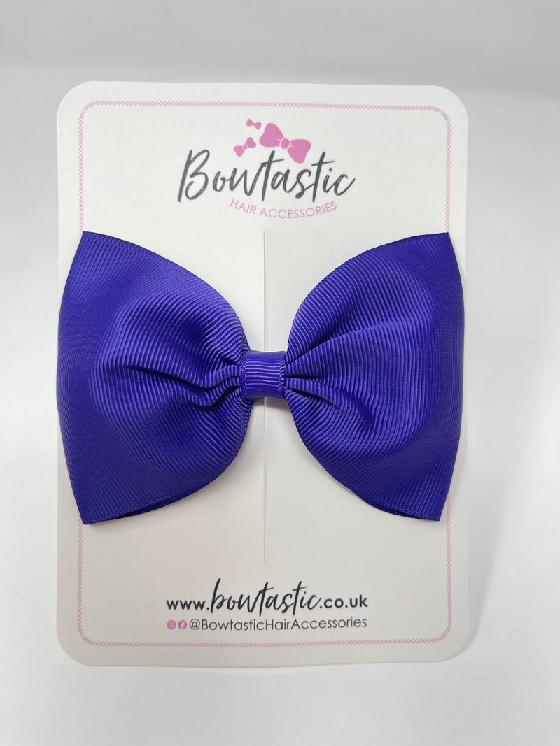 4.5 Inch Tuxedo Bow - Regal Purple