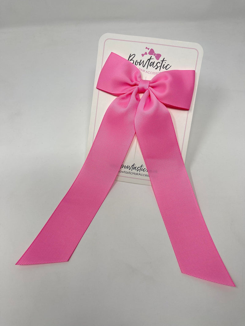 XL 4 Inch Tail Bow - Geranium Pink