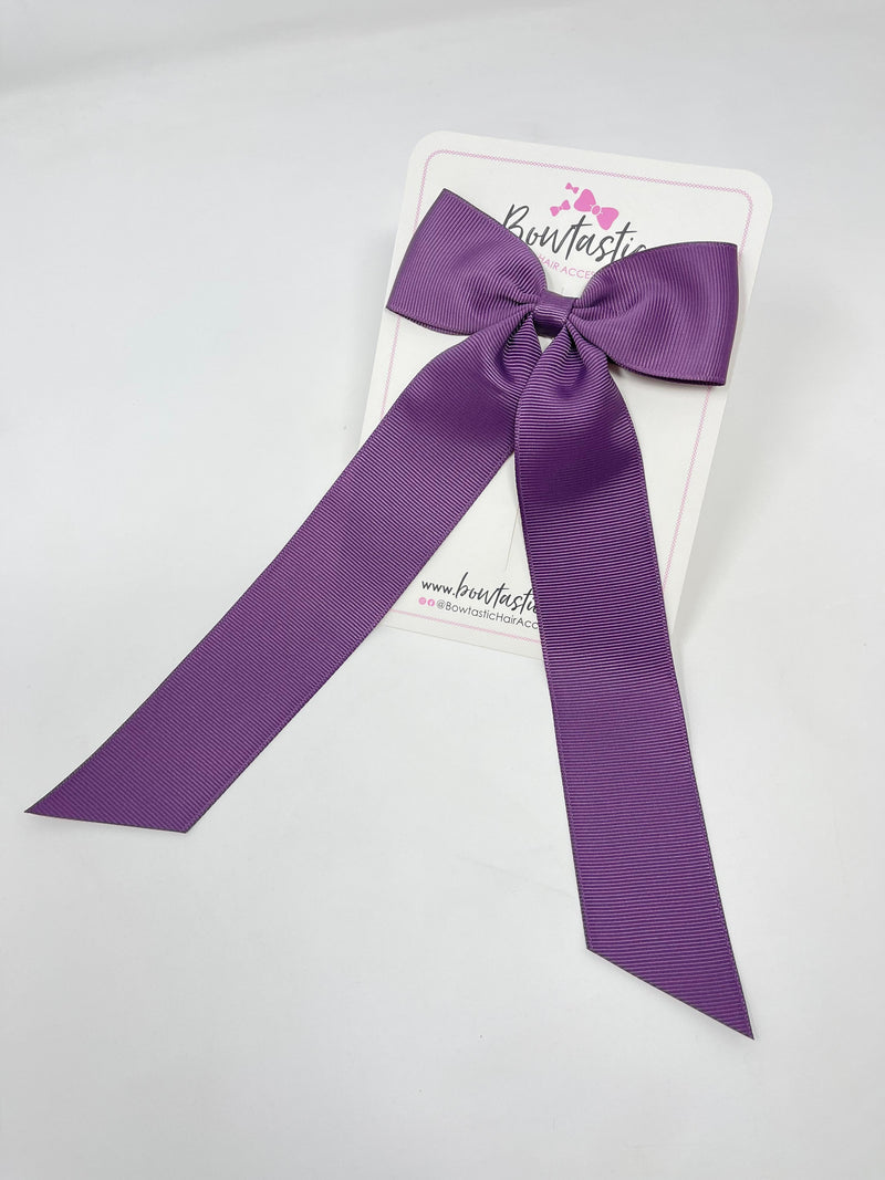 XL 4 Inch Tail Bow - Amethyst