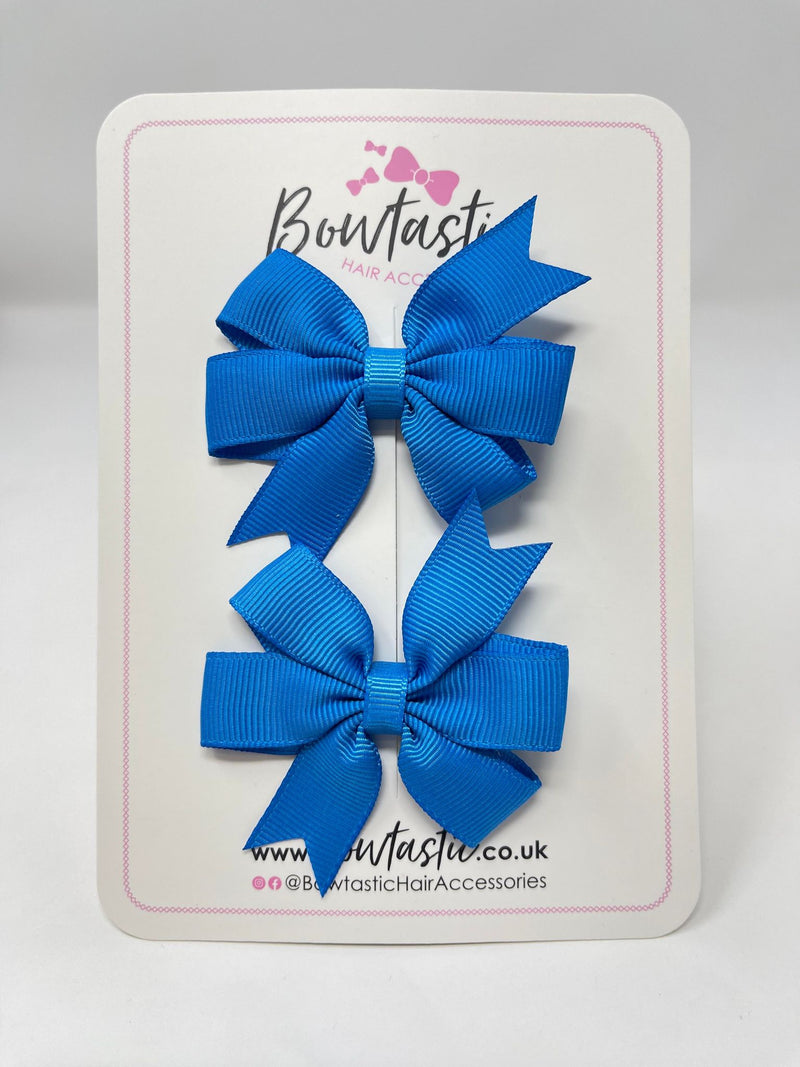 2.75 Inch Pinwheel Bow - Aegean Blue - 2 Pack