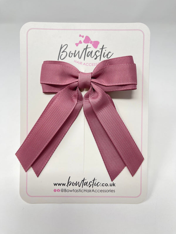 3 Inch Tail Bow - Rosy Mauve
