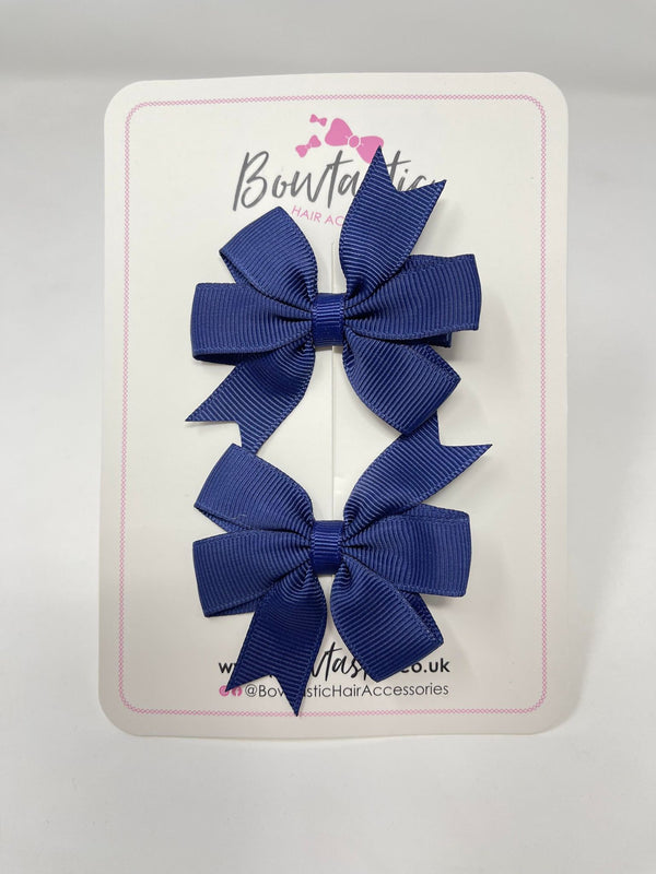 2.75 Inch Pinwheel Bow - Ink Blue - 2 Pack