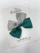 3.5 Inch Butterfly Bow - Hunter Green & Silver