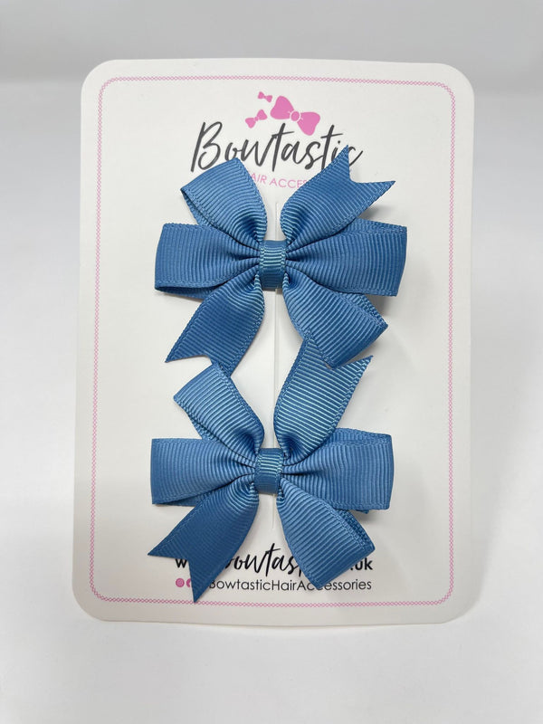 2.75 Inch Pinwheel Bow - Antique Blue - 2 Pack