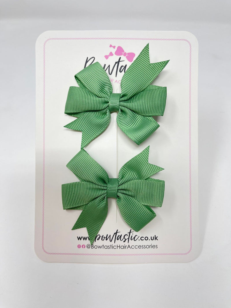 2.75 Inch Pinwheel Bow - Sage Green - 2 Pack