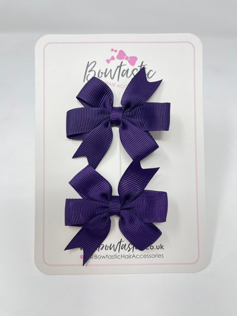 2.75 Inch Pinwheel Bow - Plum - 2 Pack