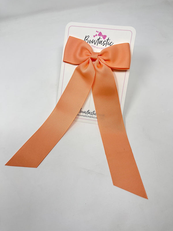 XL 4 Inch Tail Bow - Peach