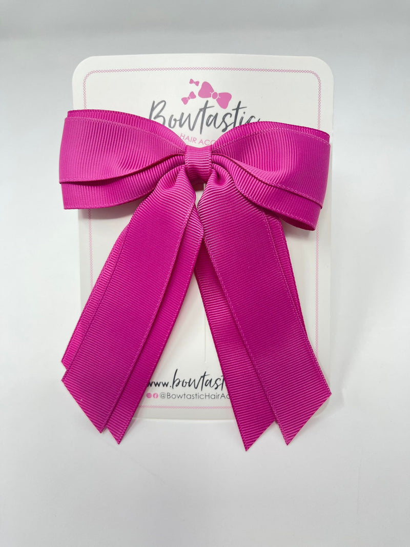 4.5 Inch Tail Bow - Raspberry Rose