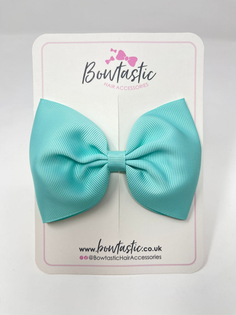 4.5 Inch Tuxedo Bow - Aqua