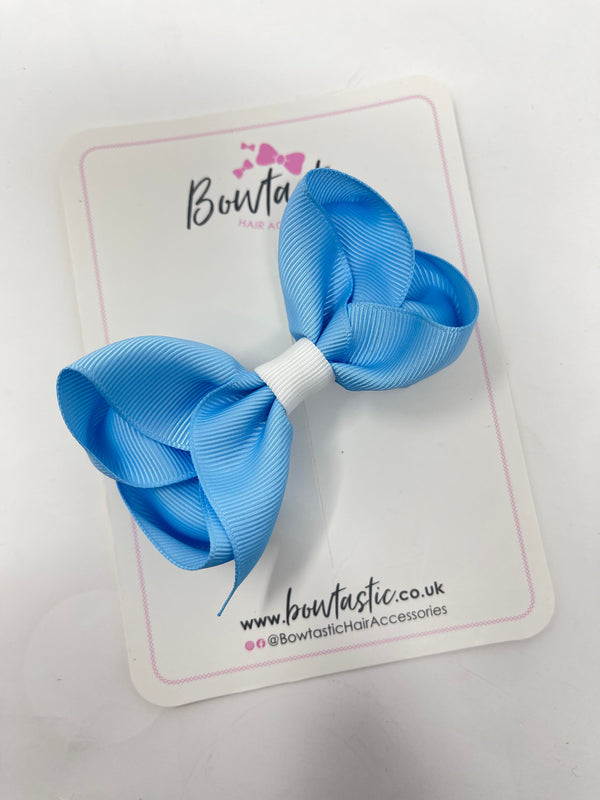 3.5 Inch Bow - Blue Mist & White