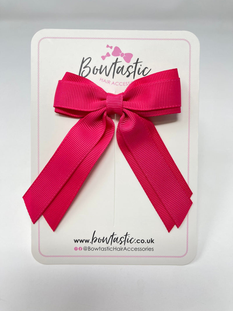 3 Inch Tail Bow - Shocking Pink