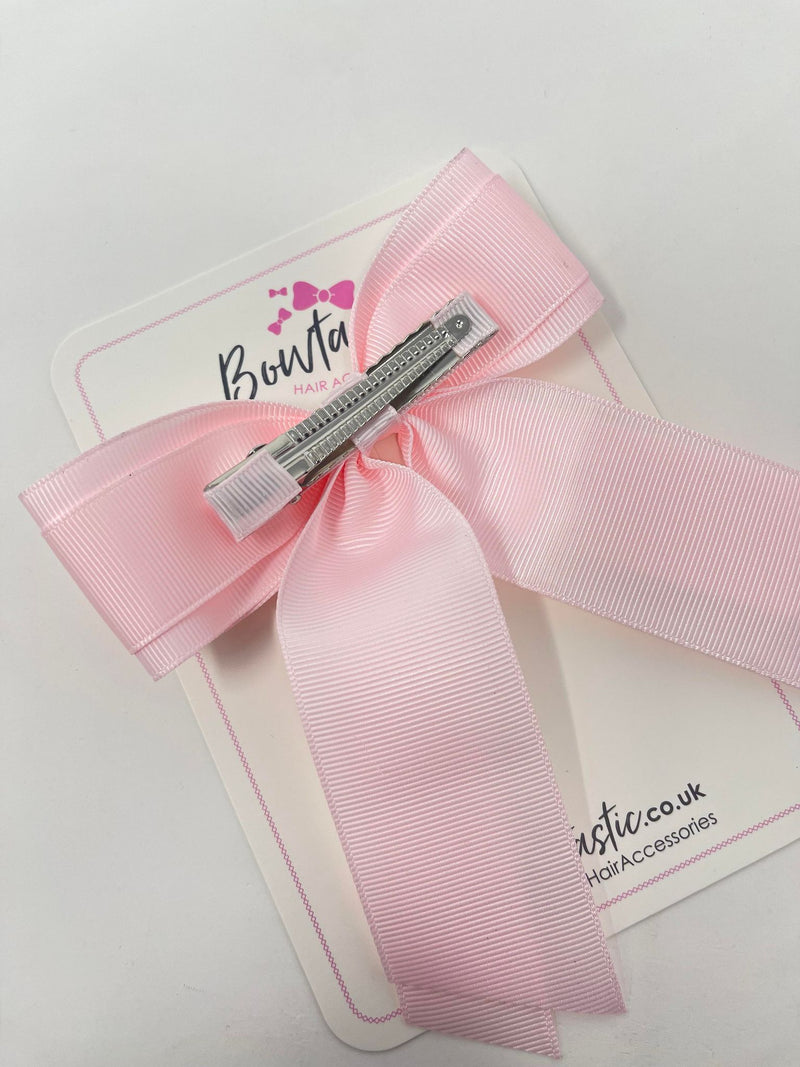 4.5 Inch Tail Bow - Powder Pink