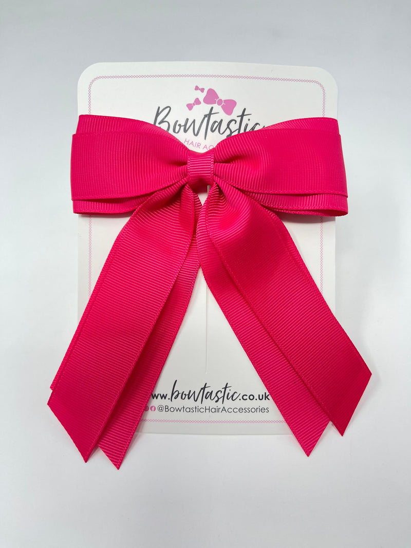 4.5 Inch Tail Bow - Shocking Pink